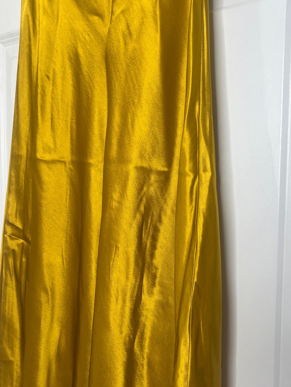Zara Satin Midi Skirt in Mustard Yellow - Picture 4 of 5
